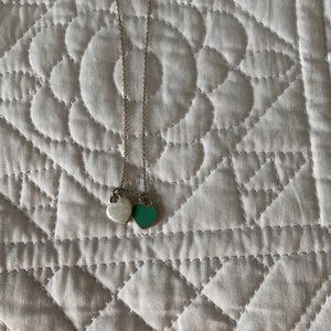Mini Double Heart Tag Pendant Necklace